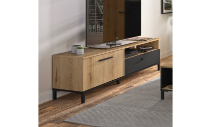 RUSTY - Banc TV 2 portes 1 tiroir 