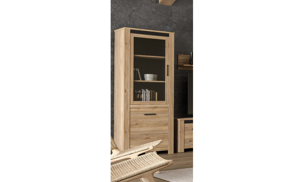 SAN MARTINO - Vitrine 1 porte 1 tablette 1 porte vitrée 2 tablettes 
