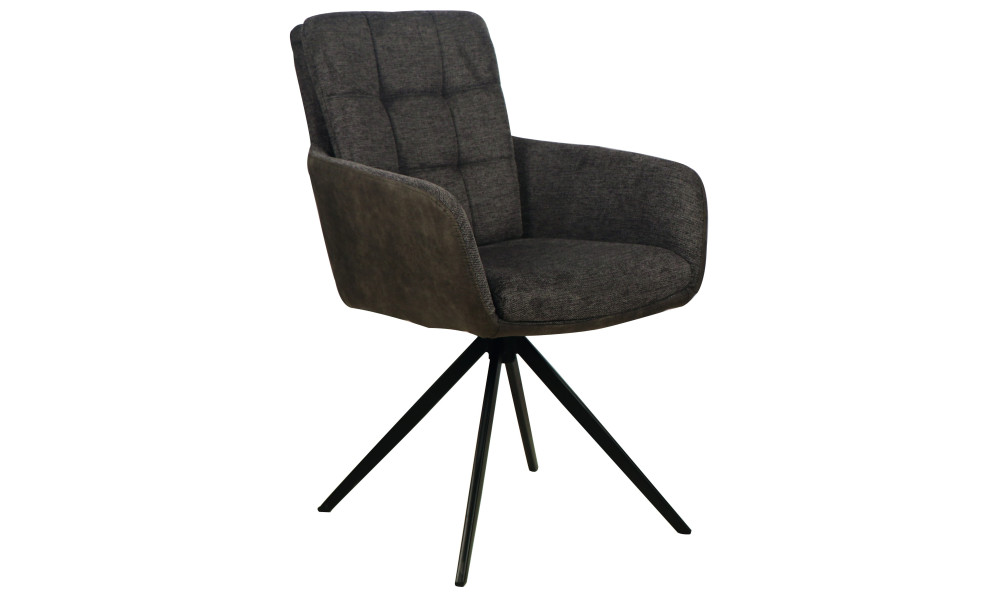 TAIPEI - Fauteuil de séjour Pivotant Anthracite - Gris 
