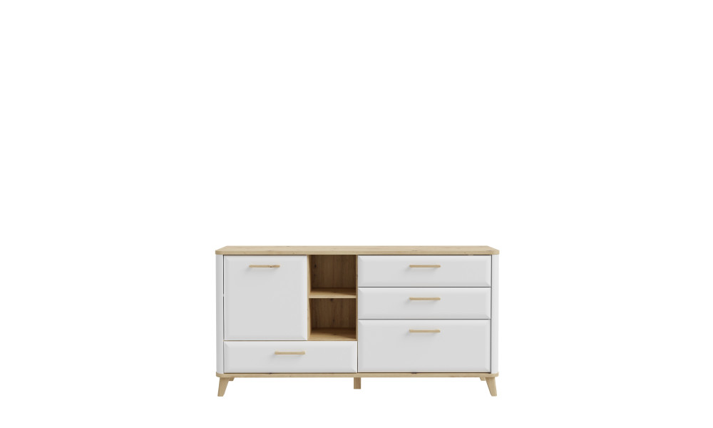 HANDY - Bahut gauche 1 porte 2 niches 2 tiroirs 2 abattants 
