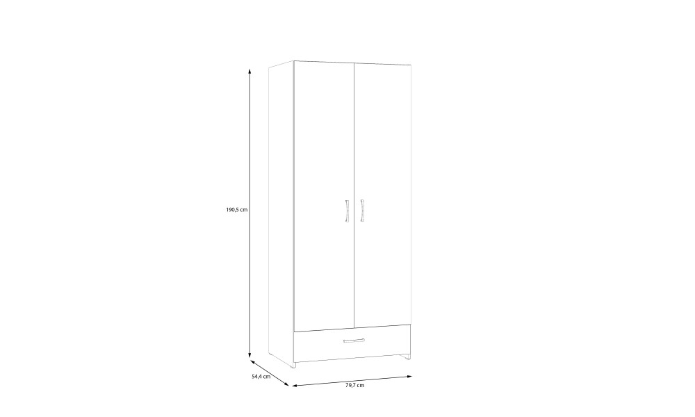 ECONOBOX - Armoire 2 portes 1 tiroir 