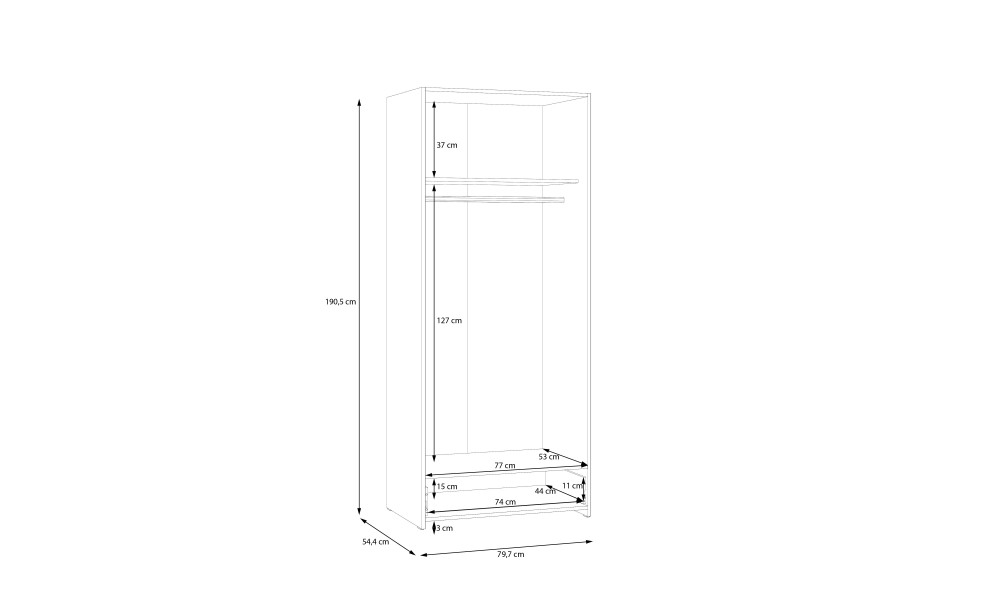 ECONOBOX - Armoire 2 portes 1 tiroir 