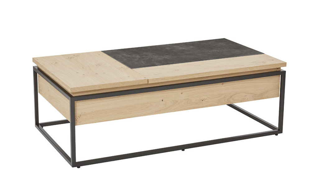 DESK - Bureau relevable dessus céramique sur verre  
