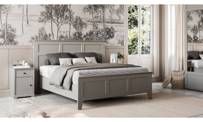 BEAUMONT - Lit tiroir pour couchage 140x190, tête de lit rangement  