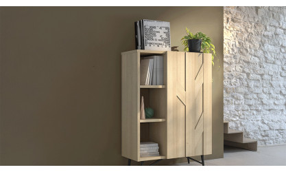 CANOPEE - Meuble 1 porte battante 3 niches  