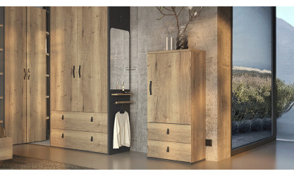 OPERA - Chiffonnier 1 porte 2 tiroirs (Porte reversible)  