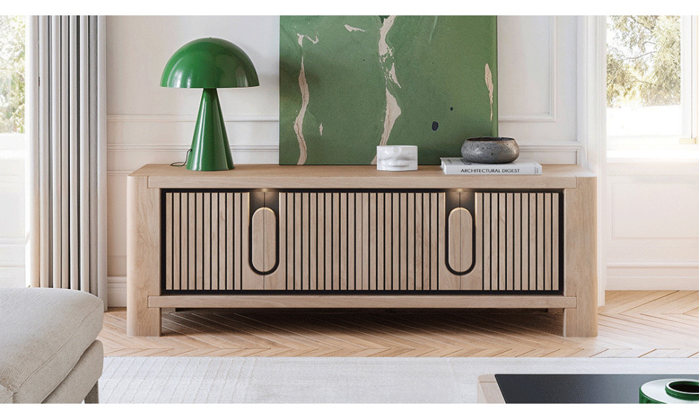 CAP - Meuble TV 185cm 2 portes 1 tiroir 1 niche  