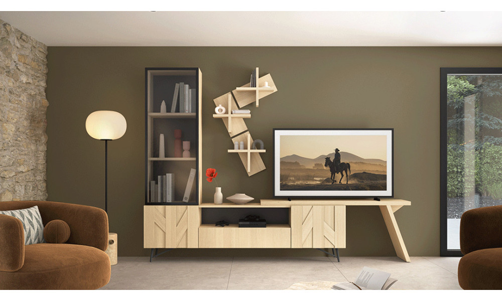CANOPEE - Meuble TV 2 portes battantes + 1 tiroir  