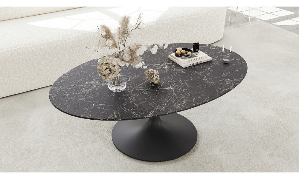 ALISSE  - Table basse waterglass ovale 