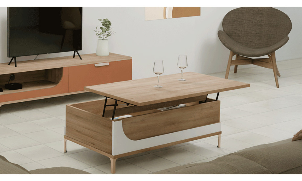 LUBA - Table basse avec plateau relevant  