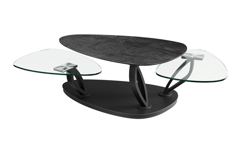 NOLIAS - Table basse plateaux pivotant avec roulettes  