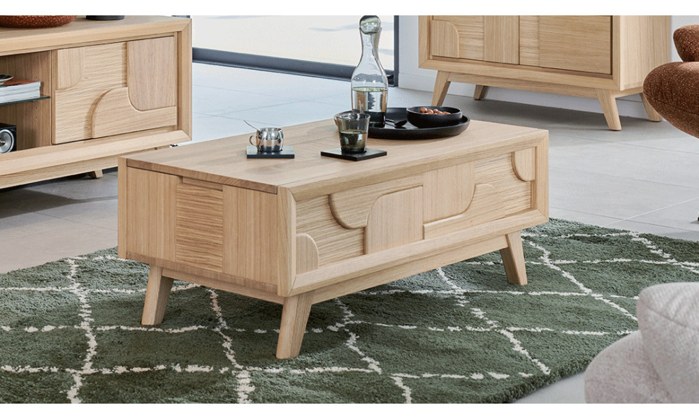 RIVAGE  - Table de salon plateau relevable  