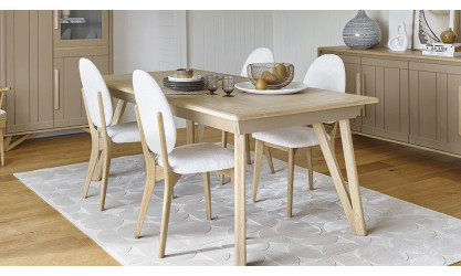 ALVA - Table rectangulaire avec 2 allonges de 46 cm 