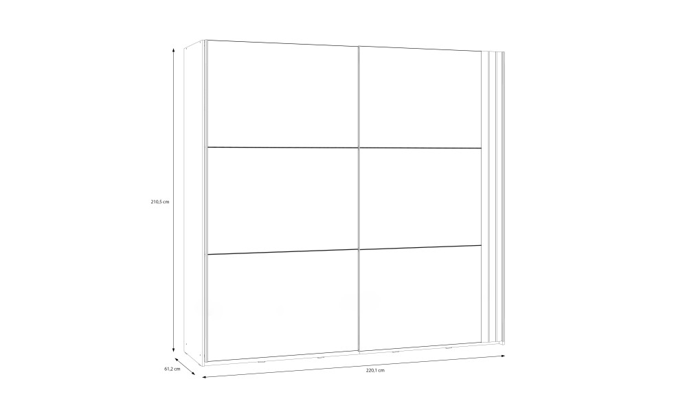 WAVE - Armoire 2 portes coulissantes 