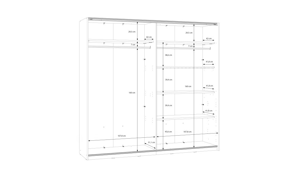 WAVE - Armoire 2 portes coulissantes 