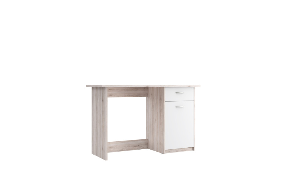 BALI - Bureau 1 tiroir 1 porte décor imitation chêne sonoma / blanc 