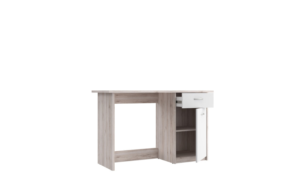 BALI - Bureau 1 tiroir 1 porte décor imitation chêne sonoma / blanc 