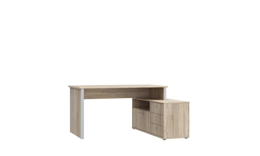 TAIMA - Bureau d'angle gauche décor imitation chêne sonoma / gris 