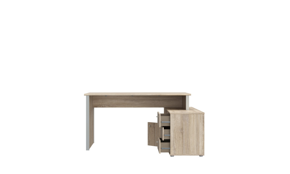 TAIMA - Bureau d'angle gauche décor imitation chêne sonoma / gris 