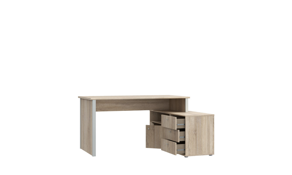 TAIMA - Bureau d'angle gauche décor imitation chêne sonoma / gris 