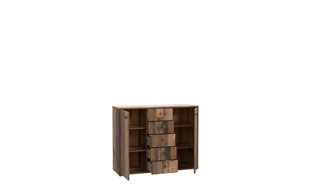 TAIMA - Commode 2 portes 5 tiroirs 
