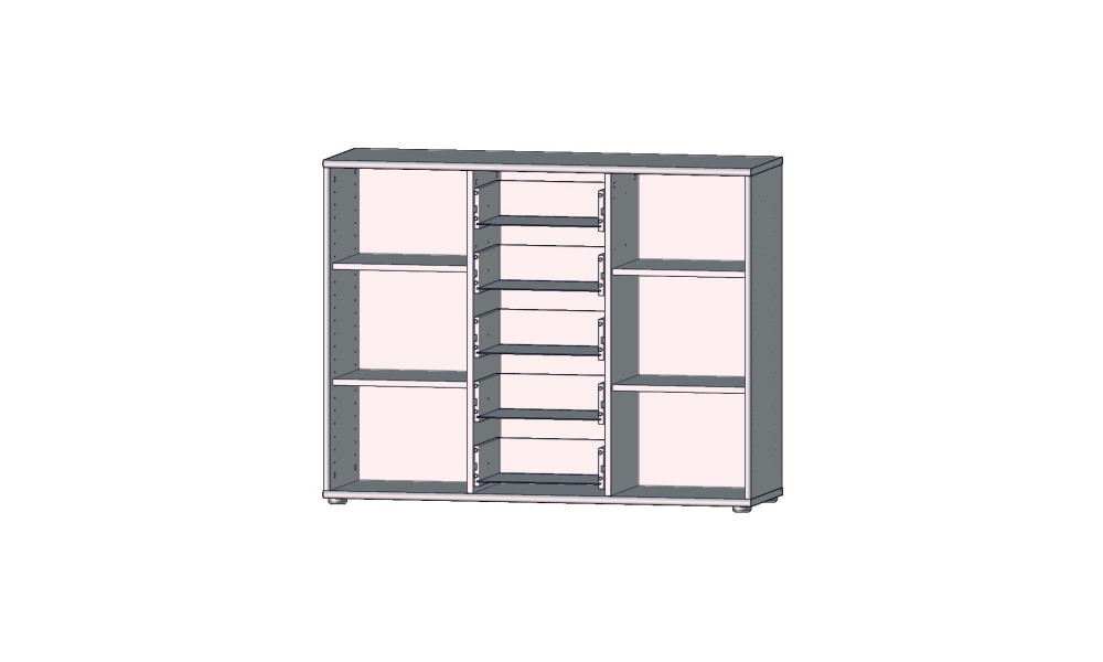 TAIMA - Commode 2 portes 5 tiroirs 