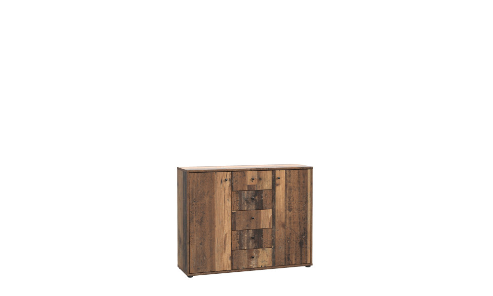 TAIMA - Commode 2 portes 5 tiroirs 