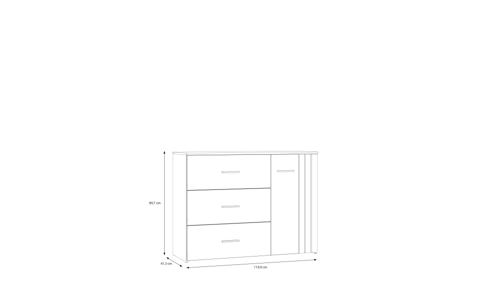 WAVE - Commode 1 porte 3 tiroirs 