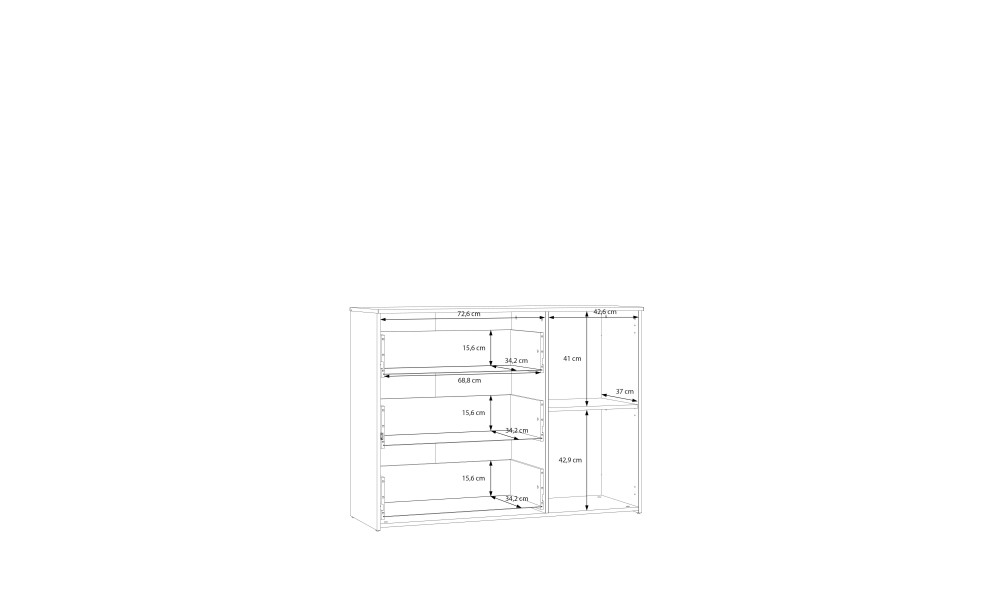 WAVE - Commode 1 porte 3 tiroirs 