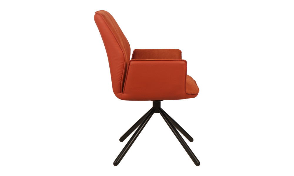 VANCOUVER - Fauteuil de séjour pivotante couleur brique 