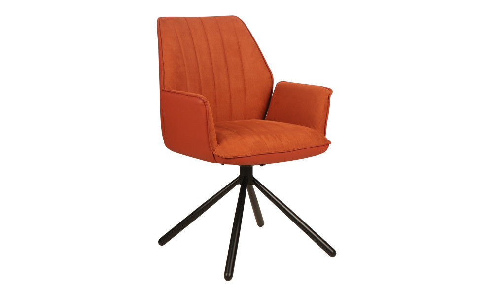 VANCOUVER - Fauteuil de séjour pivotante couleur brique 