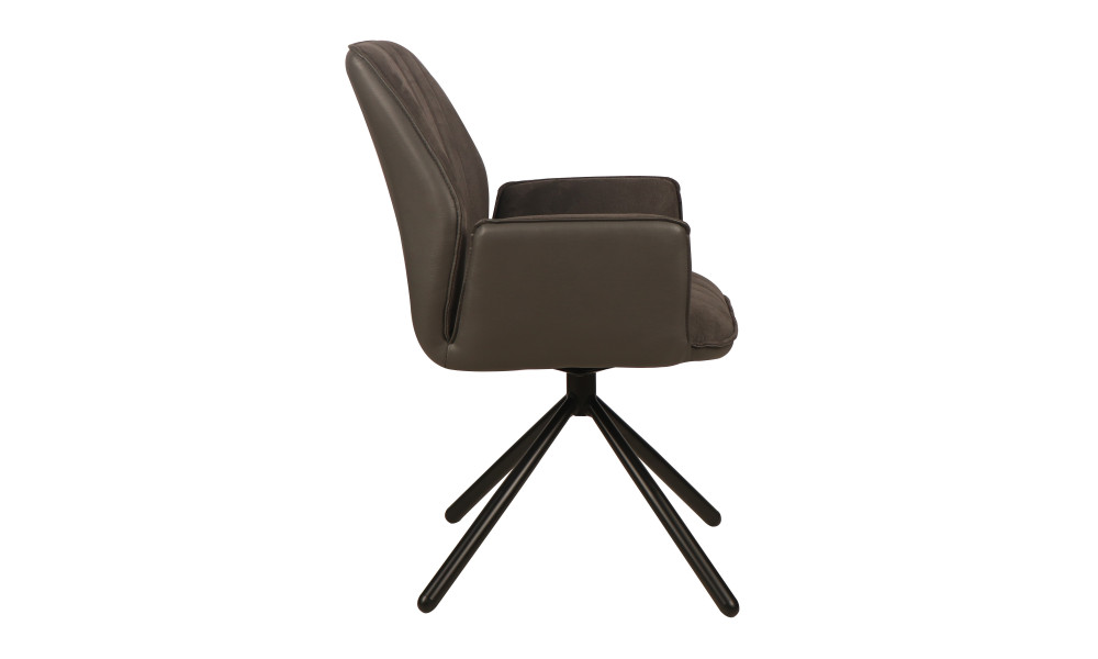 VANCOUVER - Fauteuil de séjour pivotante couleur gris 