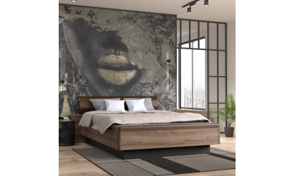 MICHELLE - Lit pour couchage 160x200 (sans sommier ni matelas) avec banc de rangement 