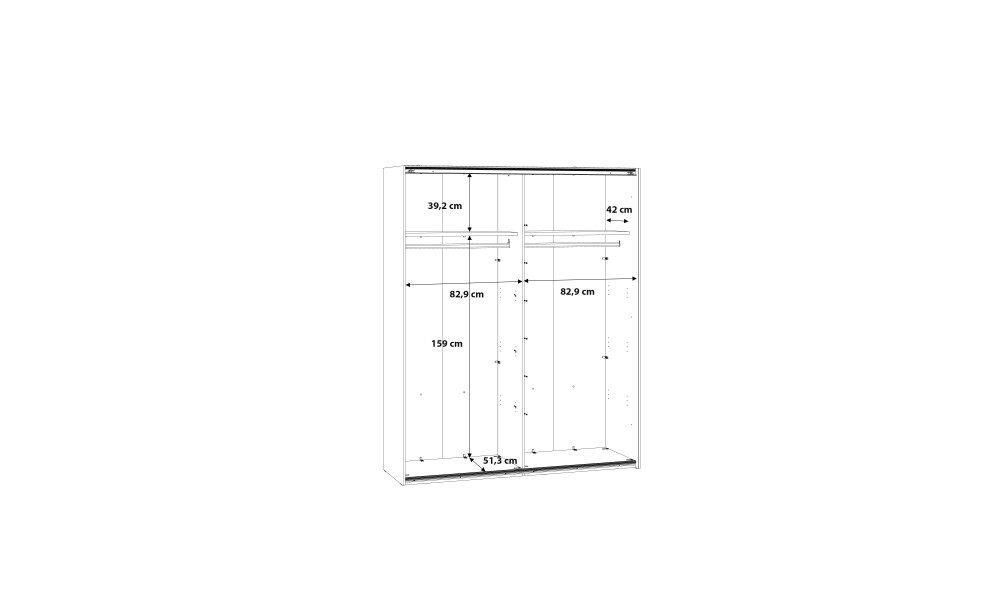 MICHELLE - Armoire 2 portes coulissantes dont 1 miroir 