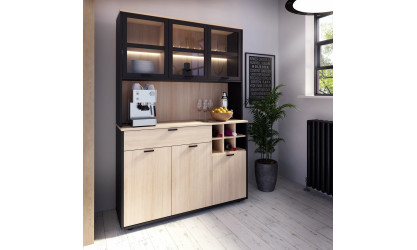 MALEK - Buffet de cuisine 3 portes 1 tiroir 