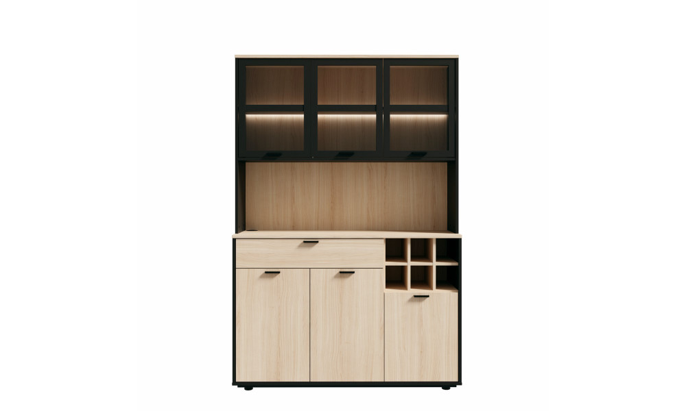 MALEK - Buffet de cuisine 3 portes 1 tiroir 