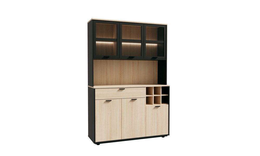 MALEK - Buffet de cuisine 3 portes 1 tiroir 