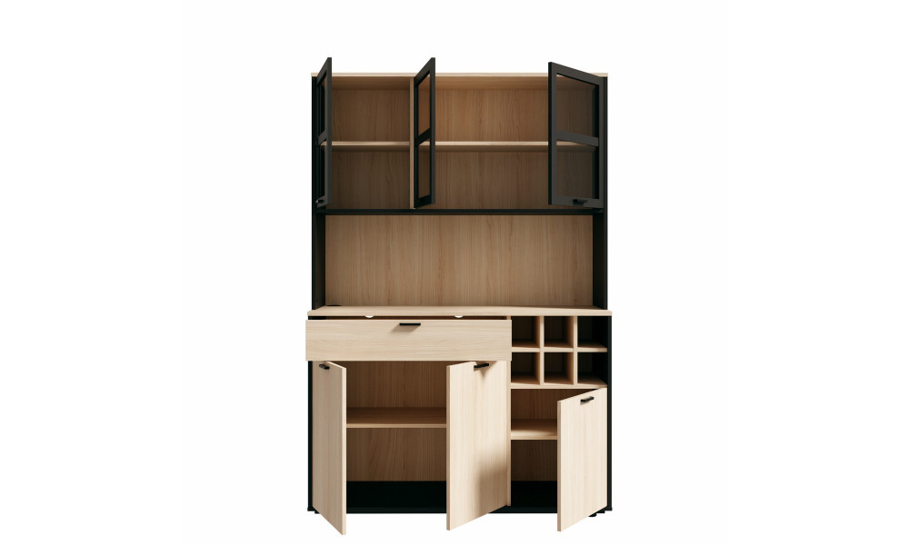 MALEK - Buffet de cuisine 3 portes 1 tiroir 