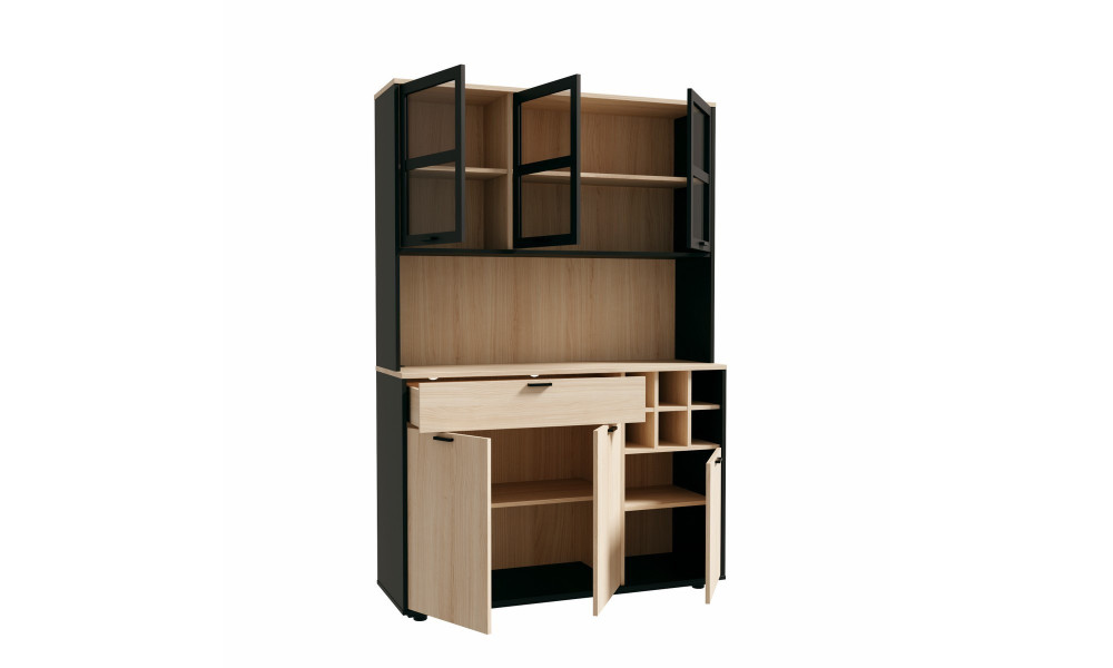 MALEK - Buffet de cuisine 3 portes 1 tiroir 