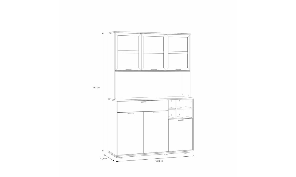 MALEK - Buffet de cuisine 3 portes 1 tiroir 