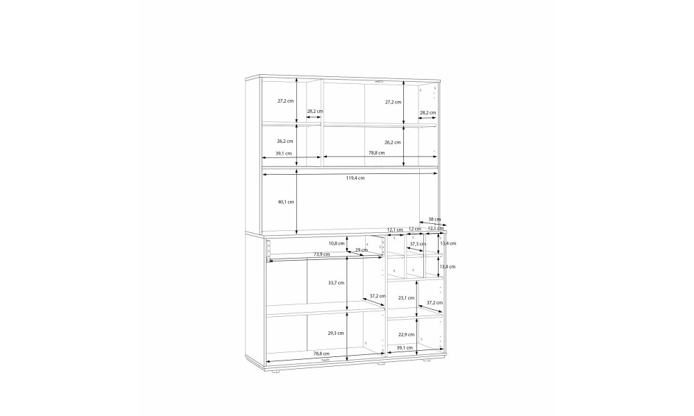 MALEK - Buffet de cuisine 3 portes 1 tiroir 