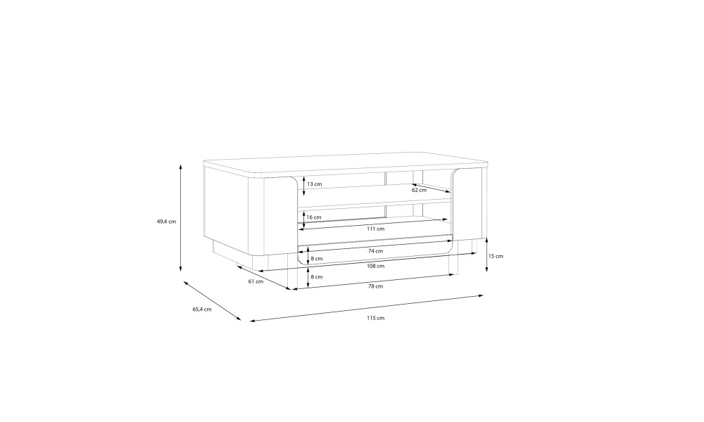 VALERIE - Table basse rectangulaire 