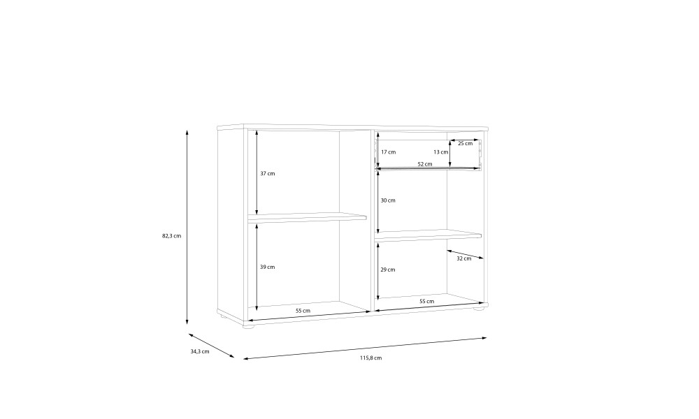 CARDIGANE - Meuble bas 2 portes 1 tiroir 